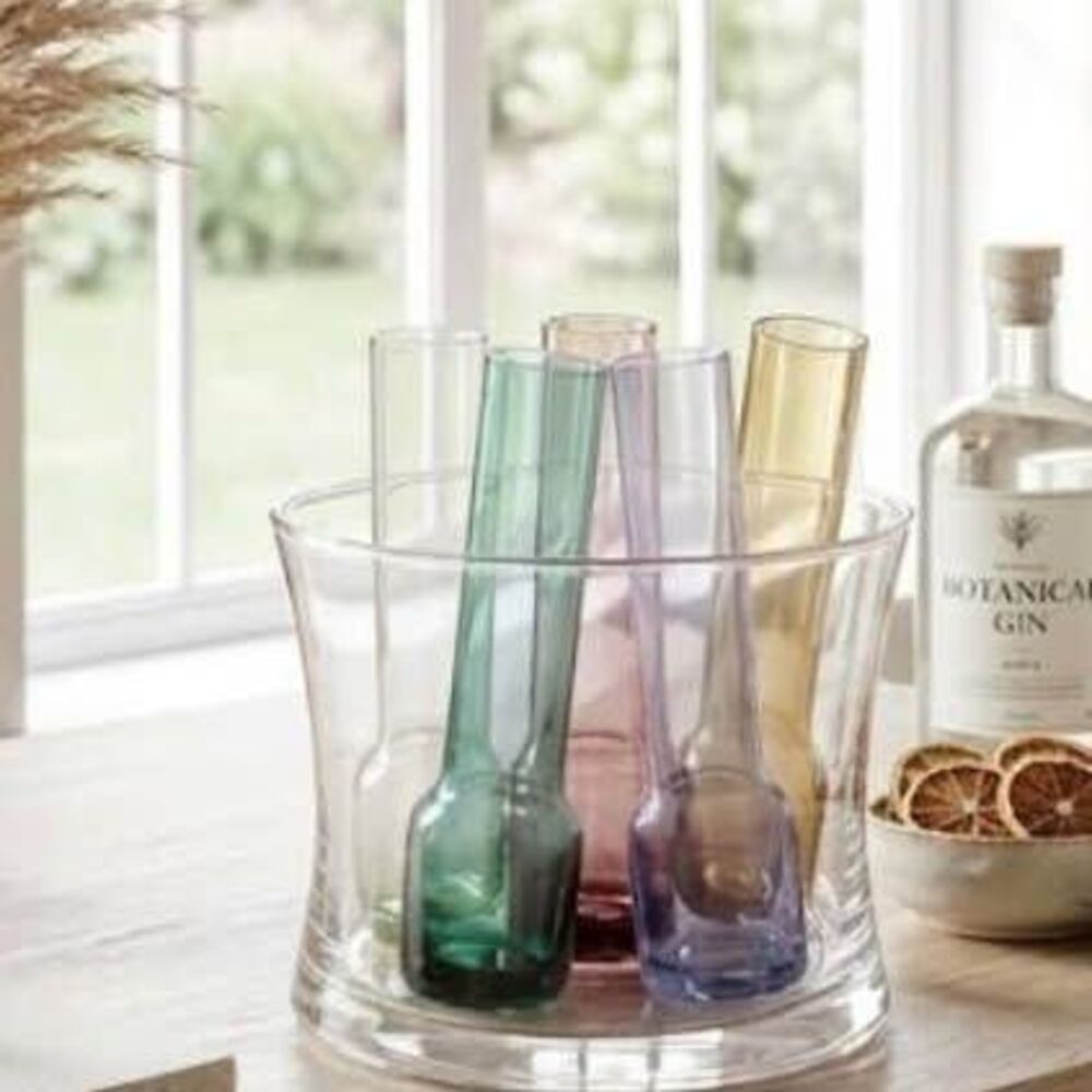 Vintage MCM Circleware "Downtown" 7-Piece Vodka Shooter & Glass Chiller Bucket